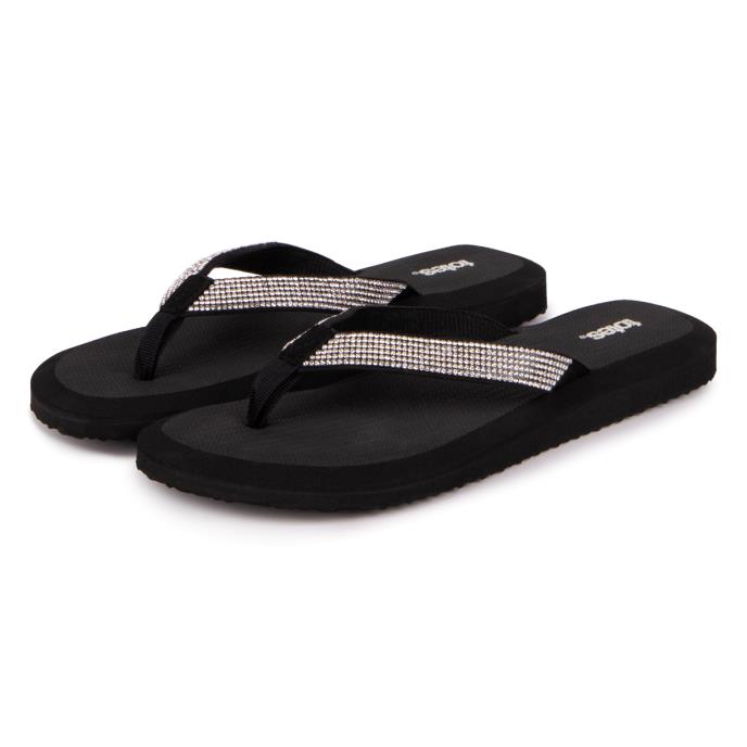 totes® Ladies Beaded Toe Post  Black Extra Image 1